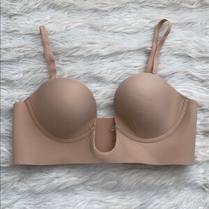 SKIMS | Deep Plunge Strapless Bra in Clay